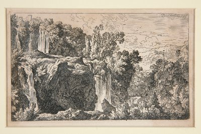 Landskap med foss av Christian Wilhelm Ernst Dietrich