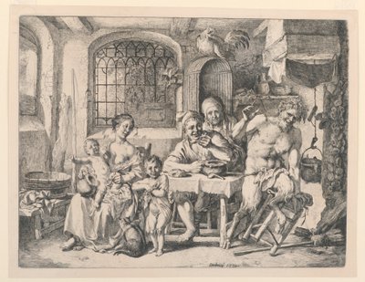 Satyr i Bondehuset av Christian Wilhelm Ernst Dietrich