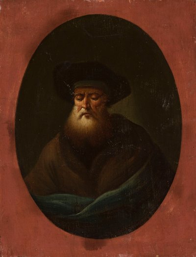 Gammel mann med blått stoff av Christian Wilhelm Ernst Dietrich