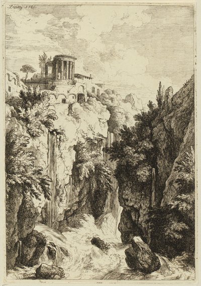 Sibyllens tempel ved Tivoli av Christian Wilhelm Ernst Dietrich