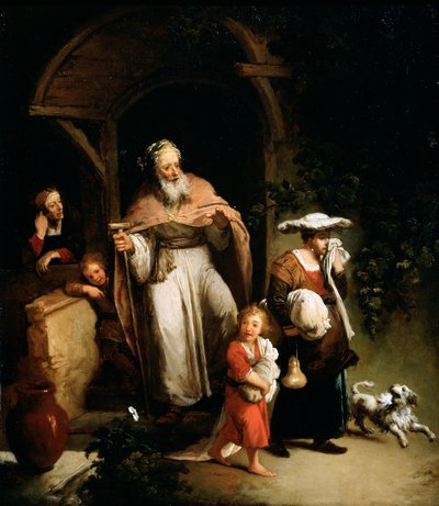 Utdrivelsen av Hagar', 1700-tallet. av Christian Wilhelm Ernst Dietrich