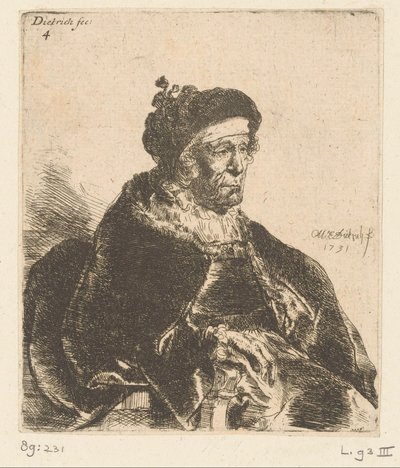 Sittende kjerring av Christian Wilhelm Ernst Dietrich