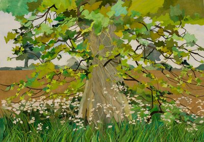 Darcys tre, 2011 (akvarellmalt papirkollasj) av Christine McKechnie