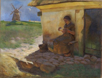 Jente som leser et brev av Christjern Schobius