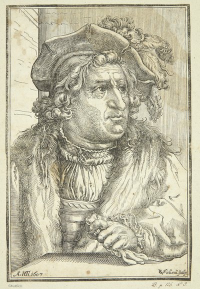 Fantasiportrett av gammel mann med hatt av Christoffel van