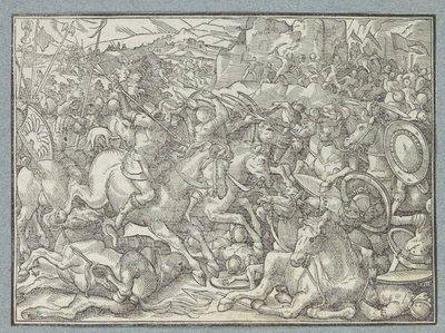 Slaget ved fjellveggen Slaget mellom israelittene mot benjamittene av Christoffel van Sichem (I)