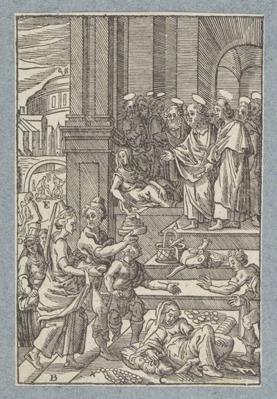 Ananias og Saffira av Christoffel van Sichem (II)