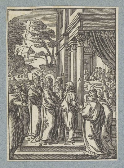 Kristus helbreder en mann med vatt på sabbaten av Christoffel van Sichem (II)