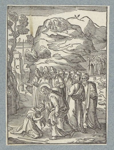 Kristus helbreder en spedalsk av Christoffel van Sichem (II)