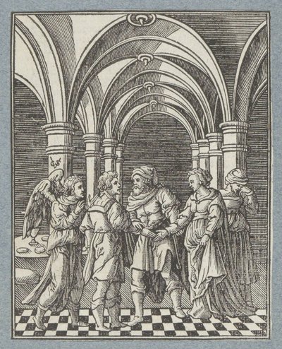 Ekteskap av Tobias og Sara av Christoffel van Sichem (II)