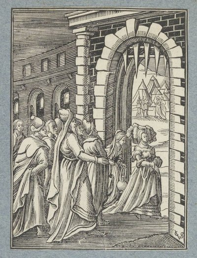 Judith og hennes tjenestepike på vei til Holofernes av Christoffel van Sichem (II)