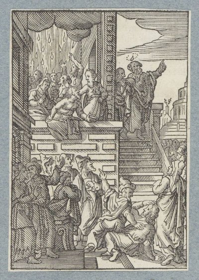 Peter forkynner i Jerusalem av Christoffel van Sichem (II)