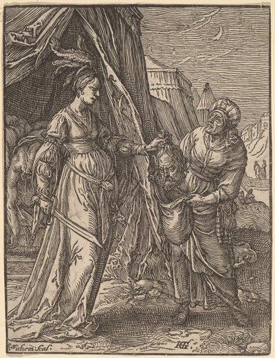 Judith med sjefen for Holofernes av Christoffel van Sichem I, after Hendrik Goltzius