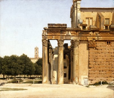 Utsikt over Via Sacra, Roma, 1814 av Christoffer Wilhelm Eckersberg
