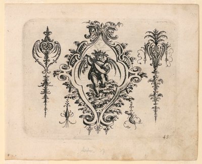 Plate 43, fra New Grotteßken Buch (New Grotesque Book) av Christoph Jamnitzer