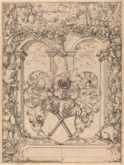 Design for et vindu (jaktscene) av Christoph Murer