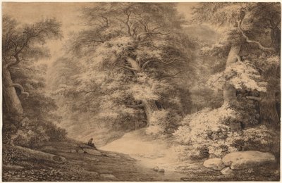 En bøkeskog med en hvilende reisende, 1803. av Christoph Nathe