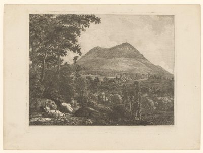 Landskap med Landeskrone-fjellet nær Görlitz av Christoph Nathe