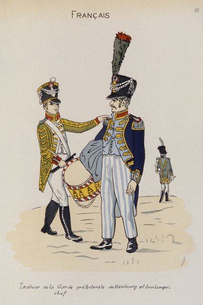 En trommeslager og bakermester fra prefekturgarden i Hamburg, ca. 1806 av Christoph Suhr