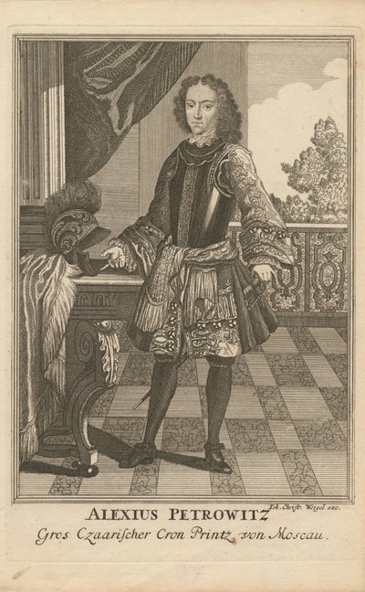 Portrett av Tsarevich Alexei Petrovich av Russland 1690-1718, 1710 av Christoph Wiegel
