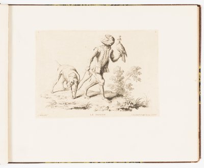 Plate 5, Falken, Monkey-antics eller forskjellige handlinger i menneskelivet representert av aper av Christophe Huet