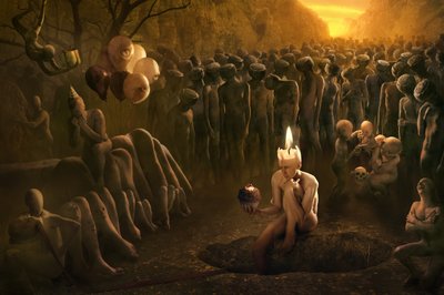 En surrealistisk fakkelprosesjon av Christophe Kiciak
