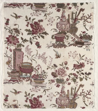Fragment av treblokktrykt bomull, ca. 1780. av Christophe Philippe Oberkampf