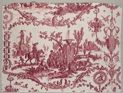Fragmenter av Copperplate Printed Cotton, ca. 1789. av Christophe Philippe Oberkampf
