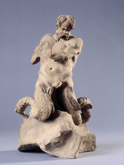 Triton. Steinskulptur av Christophe Veyrier