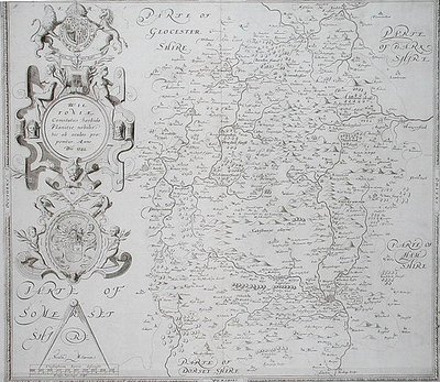 Kart over Wiltshire, gravert av William Web, publisert 1645 (gravering) av Christopher (after) Saxton
