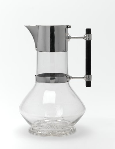 Kanne (glass, sølv og teak) av Christopher Dresser