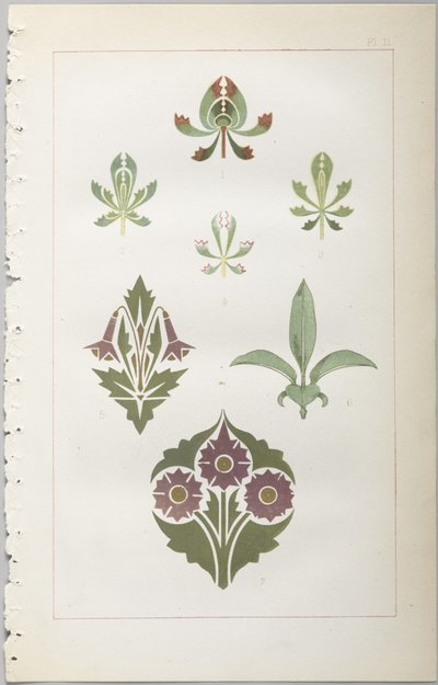 Kunsten å dekorativt design: med et vedlegg, som gir klokkeslett for blomstene åpne, utgitt av Day & Son, London, 1862 av Christopher Dresser