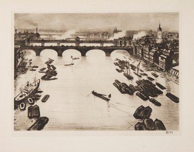 London Bridges, pub. 1924. av Christopher Richard Wynne Nevinson