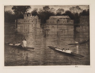 Søndag kveld, pub. 1926. av Christopher Richard Wynne Nevinson