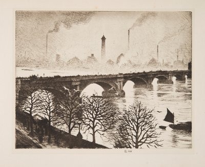 Waterloo Bridge fra et Savoy-vindu, pub. 1925. av Christopher Richard Wynne Nevinson