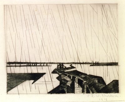A Flooded Trench on the Yser, 1916 (tørrpunkt) av Christopher Richard Wynne Nevinson