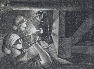 Acetylen Welders, 1917 (etsing og tørrpunkt) av Christopher Richard Wynne Nevinson