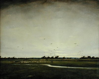 An English Landscape, Romney Marsh (olje på lerret) av Christopher Richard Wynne Nevinson