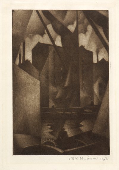 Docks, 1918 av Christopher Richard Wynne Nevinson