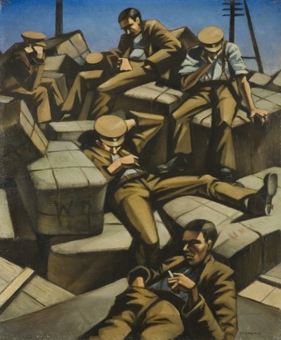 Dog Tired, ca. 1916 (olje på lerret) av Christopher Richard Wynne Nevinson