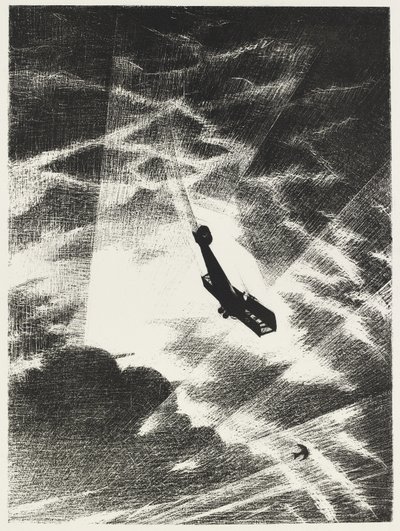 Svinger ned på en Taube, 1917 av Christopher Richard Wynne Nevinson