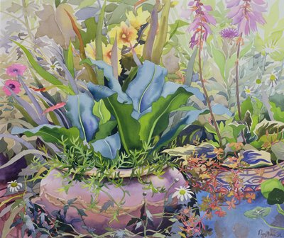 Hage med planter, 2000 (wc på papir) av Christopher Ryland