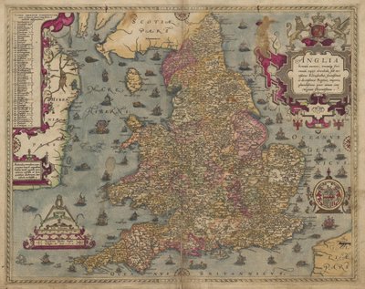 Anglia: England og Wales, 1579 av Christopher Saxton