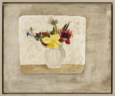 Vårblomster i en hvit krukke, ca. 1928 av Christopher Wood