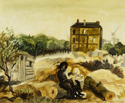 The Little Brown House, Passy, ca. 1928 (olje på lerretsbrett) av Christopher Wood