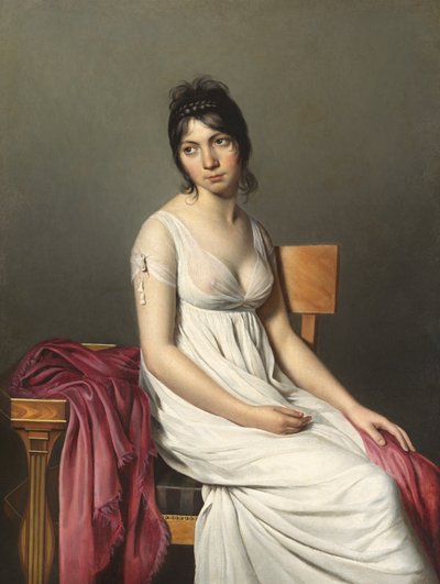 Portrett av en ung kvinne av Circle of Jacques Louis David