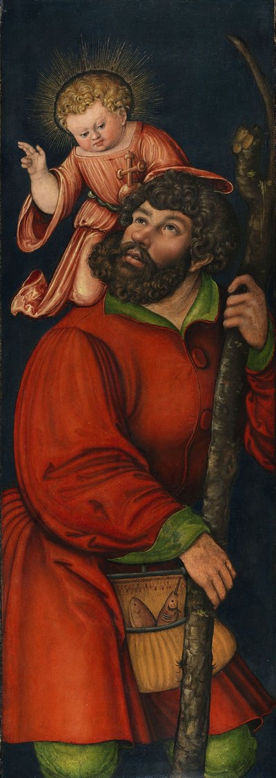 Engelsk: Sankt Kristoffer av Circle of Lucas Cranach the Elder