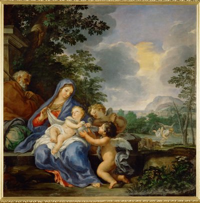 Hvile under flyturen til Egypt (maleri på lerret) av Ciro Ferri