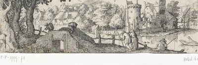 Utsikt over et slott Yrker og ansikter i og rundt Amsterdam (serietittel) av Claes Jansz. Visscher (II) (attributed to)