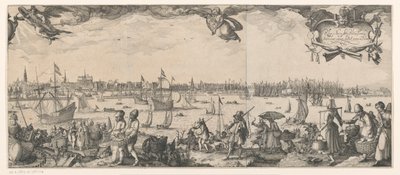 Profil av Amsterdam, sett fra IJ (høyre del) av Claes Jansz. Visscher (II)